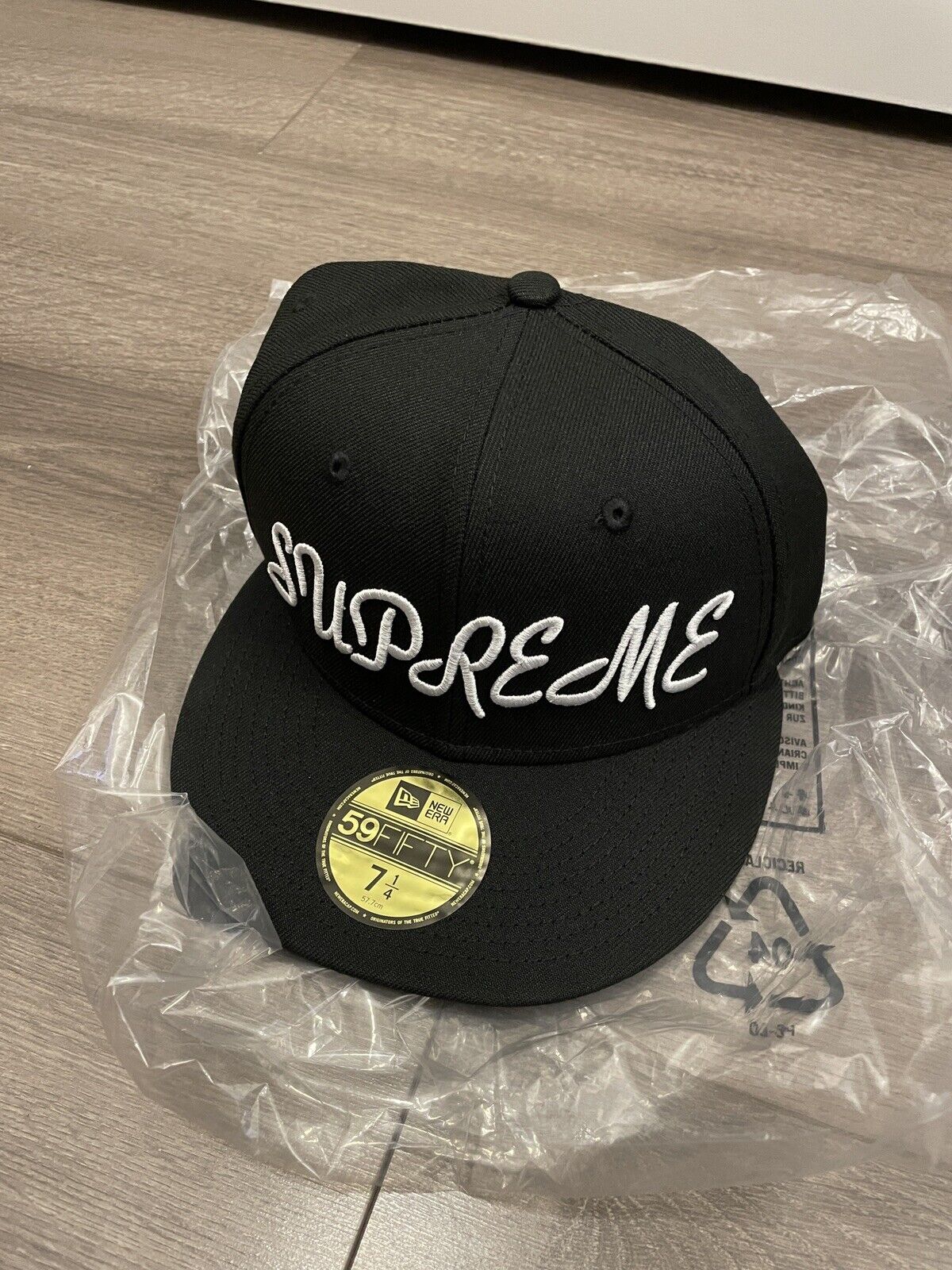 supreme script new era 7 1/4 blk - キャップ