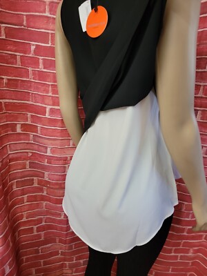Patrizia Luca Milano Neiman Marcus Women's Black/White Layered top NWT Size S #C