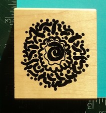 ABSTRACT FLOWER BLOSSOM Rubber Stamp by AMERICAN ART STAMP