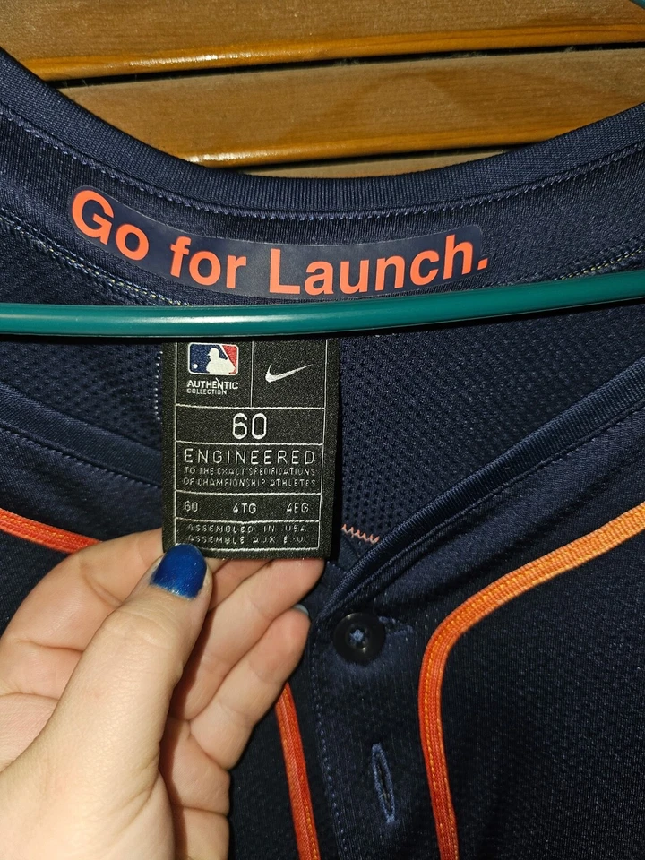 Houston Astros Jose Altuve #27 Nike Navy City Connect Official MLB Elite Jersey - Image 3 of 4