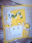 New, crochet 6 pc preemie/doll layette, yellow, easy on/off — photo 7