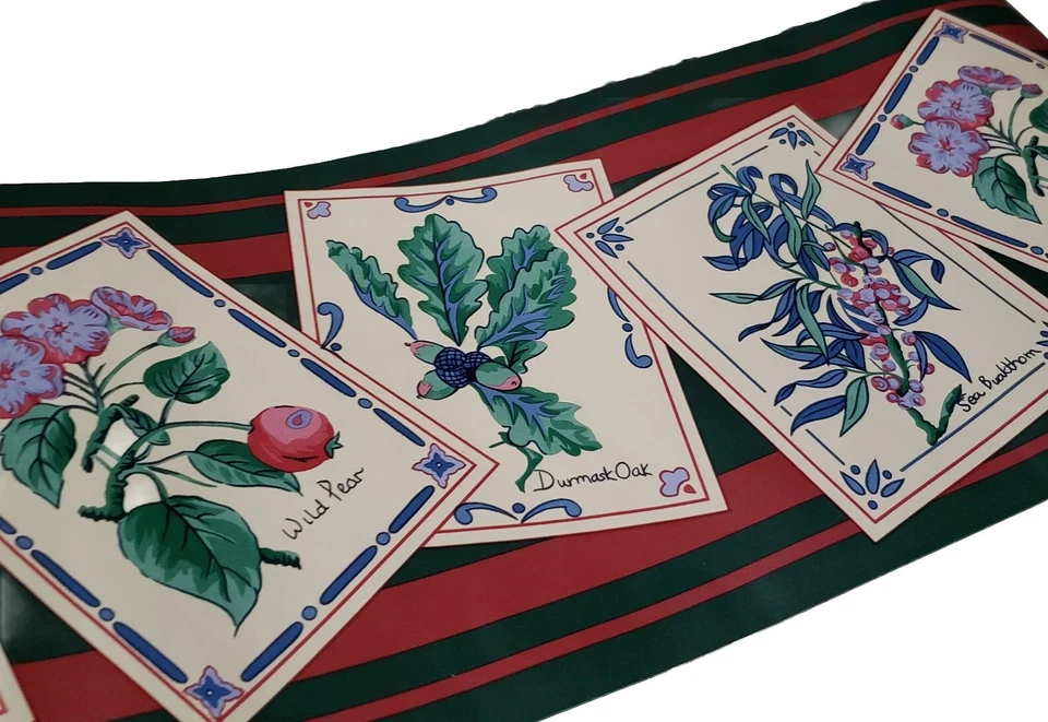 Papel pintado de pueblo de colección borde 4 rollos plantas silvestres flores cottagecore country Foto 2 de 4