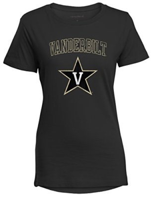 Camp David NCAA Vanderbilt Commodores Perfect Women's Crewneck Tee, Black, X-...