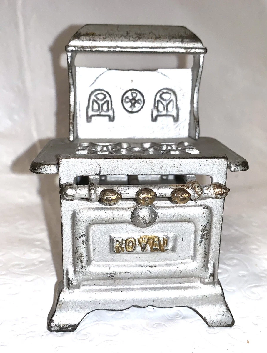 VTG ROYAL Cast Iron Miniature Stove CHILD'S DOLL HOUSE FURNITURE GAS COOK  STOVE | eBay