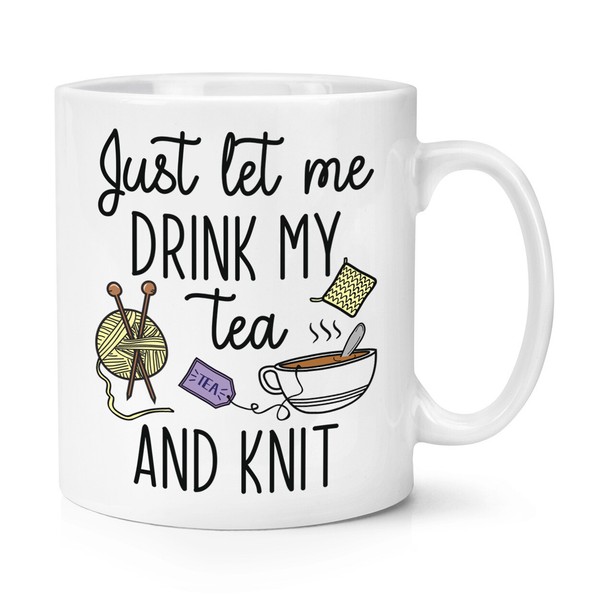 Nur Let Me GeträNk Mein Tee Und Gestrickt 284Ml Becher Tasse Lustig Spass Strick-image