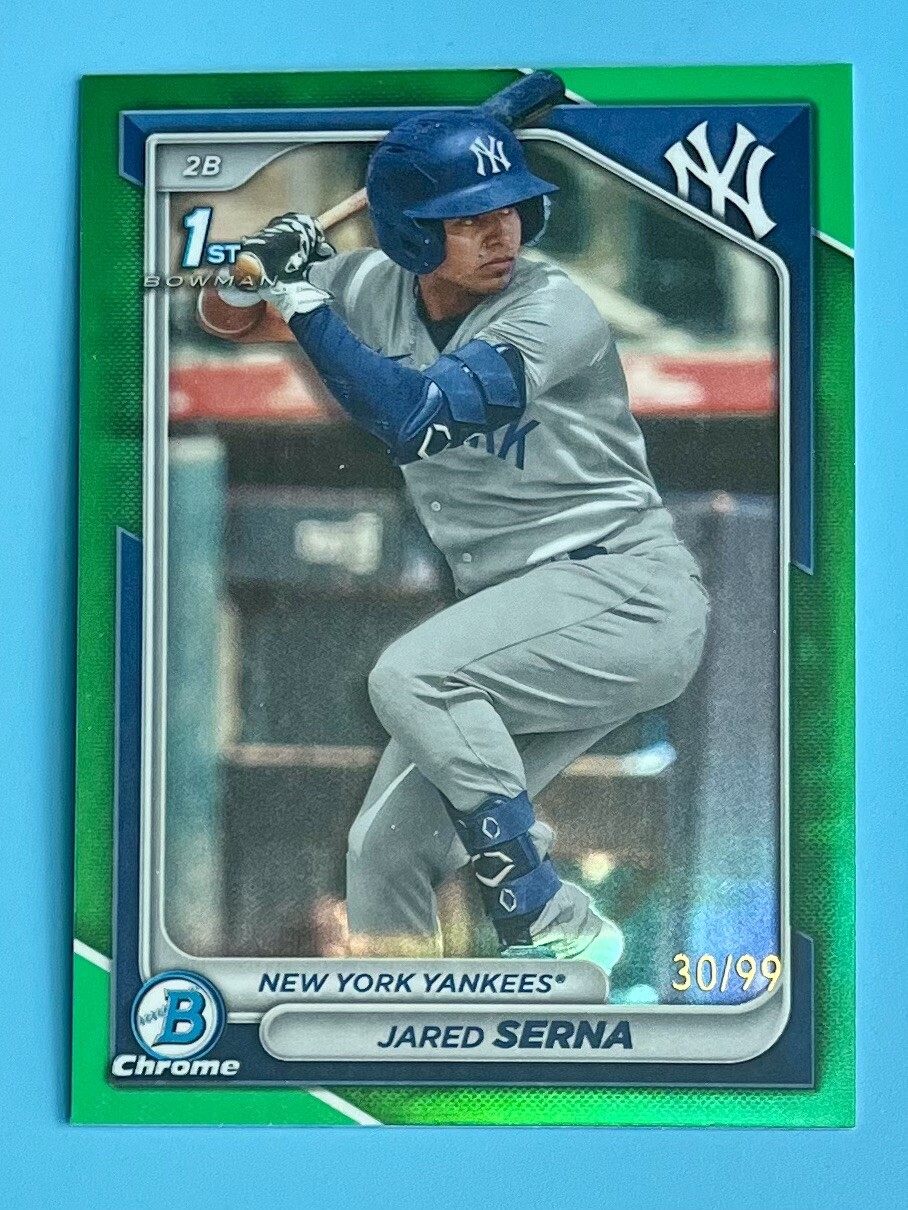 2024 Bowman Chrome 1st JARED SERNA Green Refractor /99 New York YANKEES