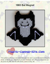 Halloween Bat Magnet-Plastic Canvas Pattern or Kit