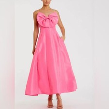 MAC DUGGAL Strapless A-Line Tea Length Statement Bow Dress - Size 2