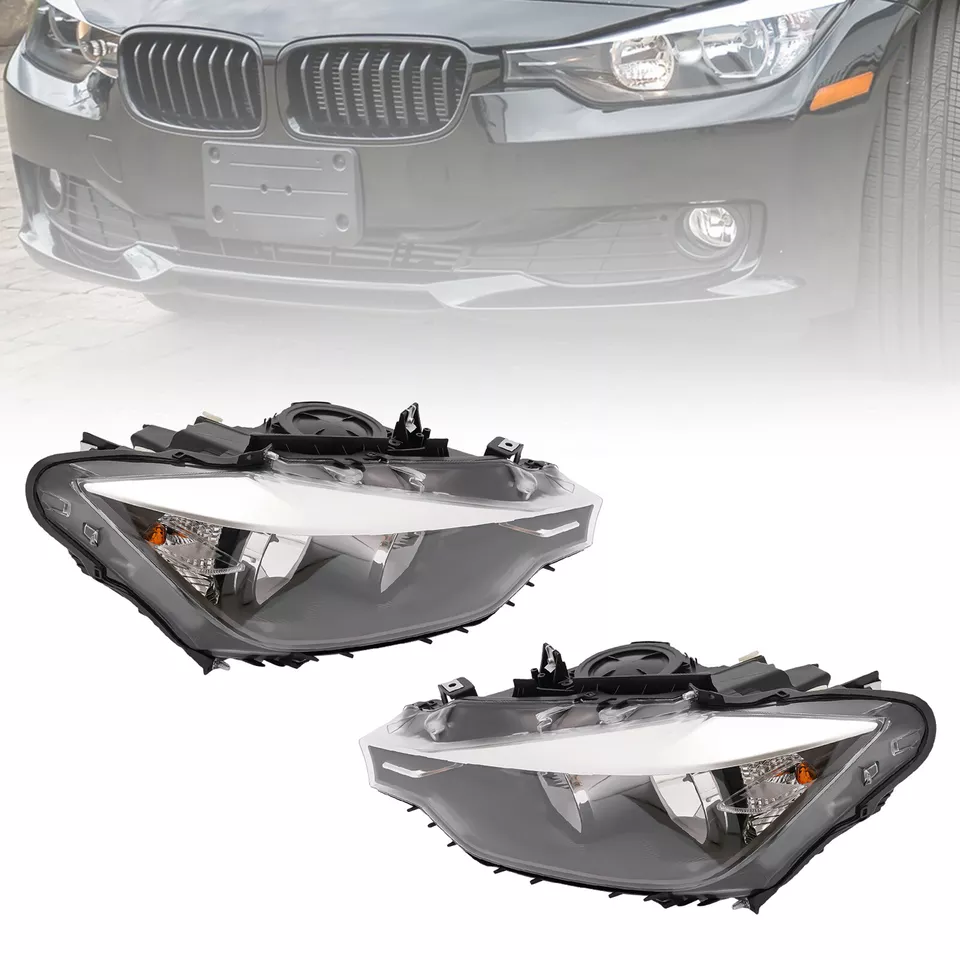 For 2012-2015 BMW 320i 328i Sedan Wagon Pair Headlights Headlamps Left + Right - Image 2 of 4