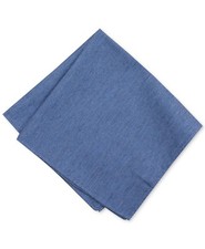  94 Bar Iii Men'S Solid Blue Handkerchief Classic Pocket Square Hanky