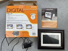 Smartparts  SP70BR 7" Digital Picture Frame Wood Read From SD Card & USB -TESTED