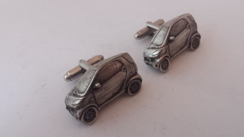 Smart car fine english pewter 3D cufflinks classic car - 第 1/1 張圖片
