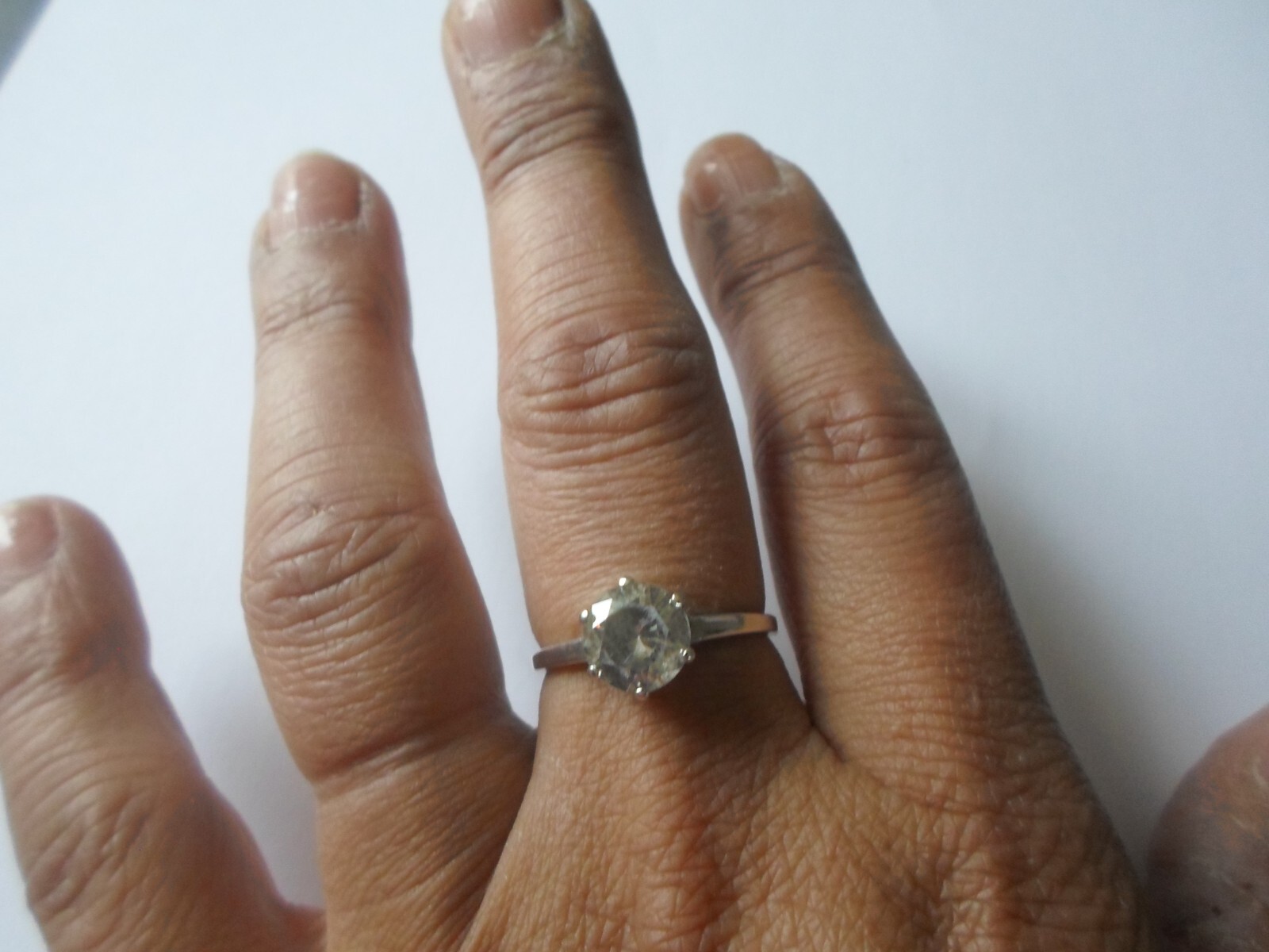 solid silver ring, solitaire, zirconium, s. 58 - image 3