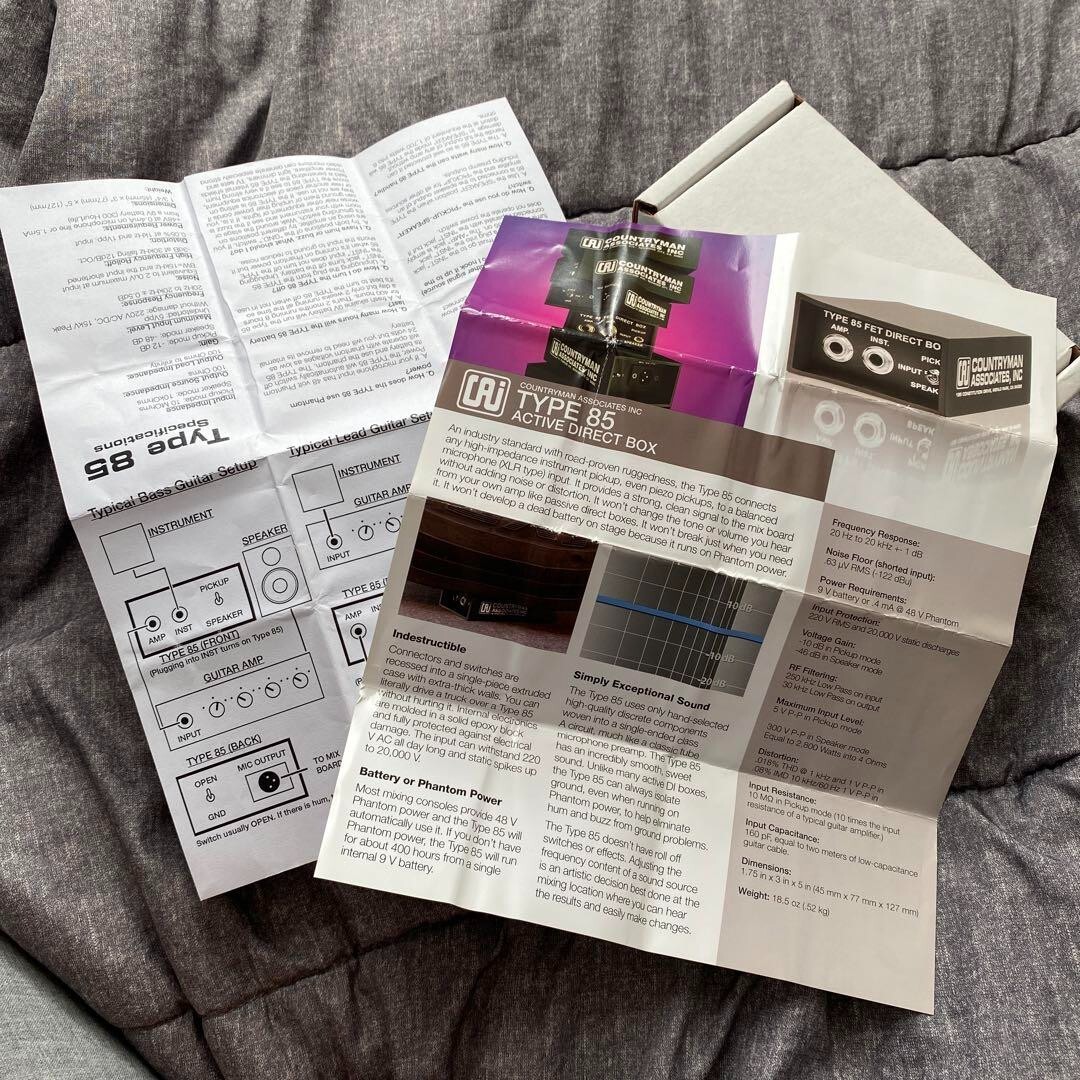 Countryman Associates Type 85 FET Class A Discrete Direct Box DI w