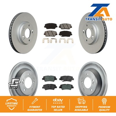 Coated Disc Brake Rotors And Semi-Metallic Pads Front Rear Kit For Kia Rondo