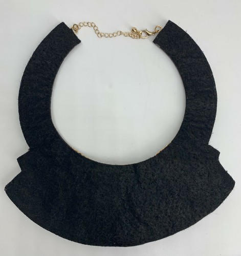 Women's Beaded Bohemian Colorful Ethnic Bold Bib Statement Necklace Felt Back - Picture 7 of 11