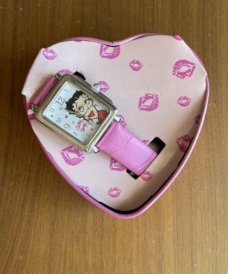 Betty Boop Watch Pink Band By Fab Clicks Heart Shaped Tin