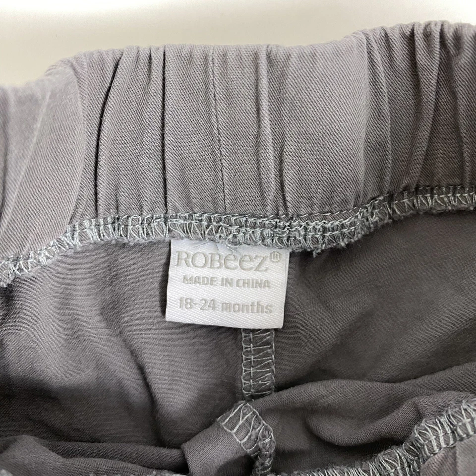 Robeez Little Girls Pull On Shorts 18-24 Months Toddler Gray Pull On Pockets Bow Foto 4 de 4