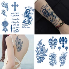 10 PCS Temporary Tattoo Stickers Arm Leg Back Body Half Sleeve Fake Waterproof