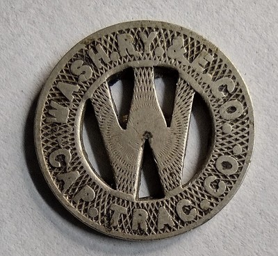 Wash. RY. & E. Co. Cap. Trac. Co. WM One Fare Dist. of Col. Check 