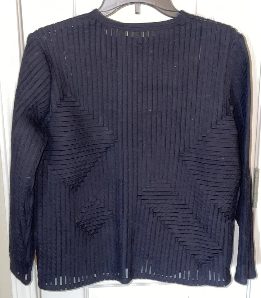 LAURA ASHLEY Petite Mujer’s PM Camisa Top Blusa Manga 3/4 Cremallera Completa Chaqueta Foto 2 de 4