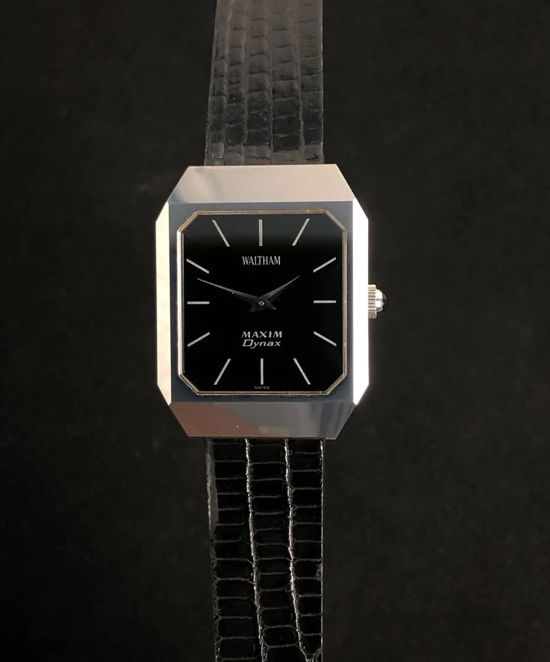 Редкие мужские винтажные вольфрамовые часы WALTHAM Maxim Dynax с черным циферблатом - Изображение 2 из 4