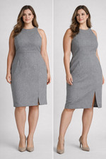NWT Banana Republic Womens 14 Gray Career Sheath Dress Sleeveless Work MSRP $128