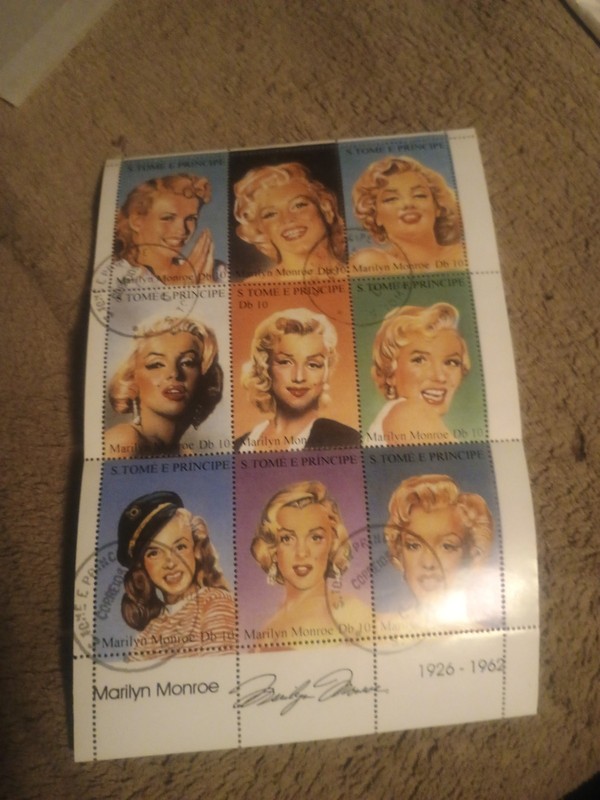 Sao Tome & Principe Marilyn Monroe Stamp Block Db 10 Multi-Color CTO