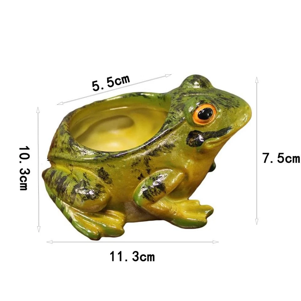 Maceta suculenta con forma de rana de resina mini macetas pequeñas para suculentas F... Foto 2 de 4