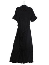 Karen Millen Shirt Midi Dress UK14 in Black RRP £65