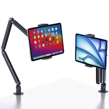Tablet Desk Stand Holder, Extendable Arm Table Mount for iPad, Aluminum 360° ...