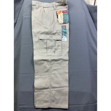 Wrangler Men's Tan Cargo Pants Size 34x30 100 Cotton Flat Front Utility Workwear