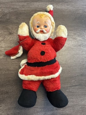 Vintage Knickerbocker Baby Santa Rubber Face Plush Doll 