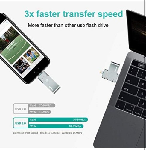 128GB iPhone iPad Flash Drive USB 3.0 Speicher Memory Stick Externer Speicher IOS - Bild 4 von 8