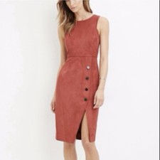Forever 21 Contemporary Faux Suede Button Accent Dress Women’s Size Small Rodeo