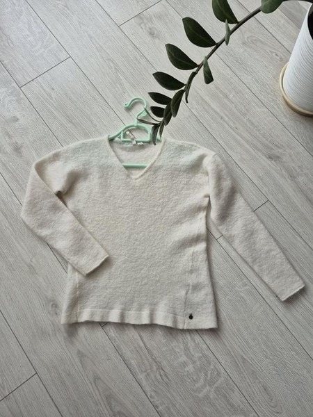 Women White Stuff Sweater White Wool 34 / XS / 42
