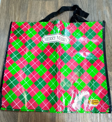 Cracker Barrel Merry Merry reuseable shopping bag 19x7x17 inches