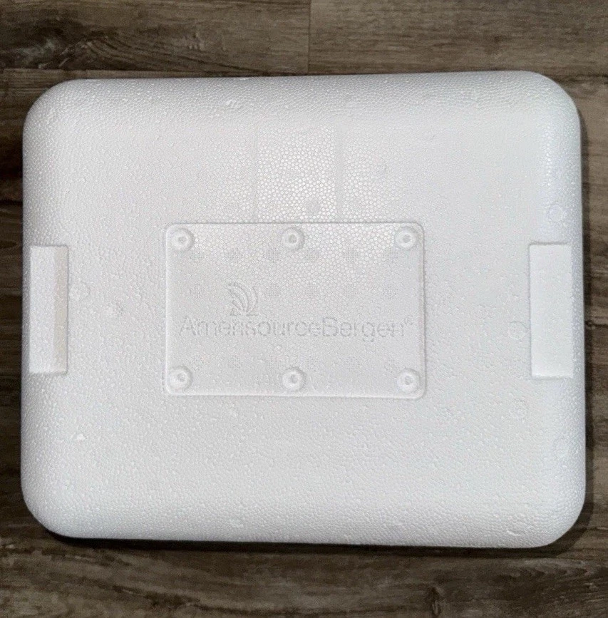 Insulated Styrofoam COOLER shipping box refrigerated cold cool 12x10x8” w ICE Pk - Image 4 of 4