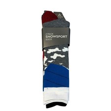 Alpine Design Boys 2 Pack Snowsport Socks Small Shoe Size 13-4