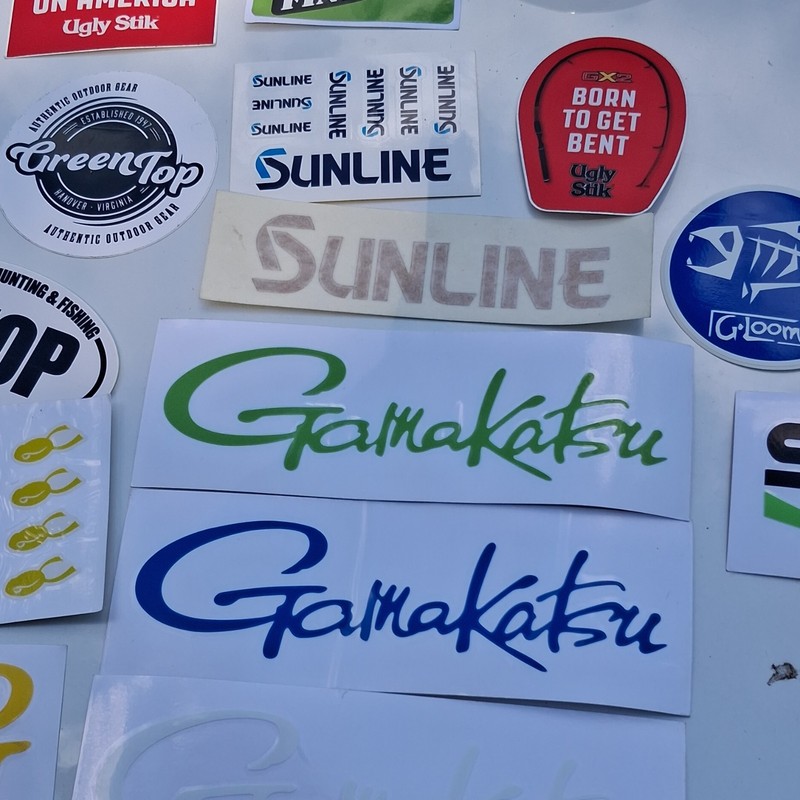 Fishing Logo Vinyl Sticker Lot - Sunline Gamakatsu SPRO G. Loomis Glossy