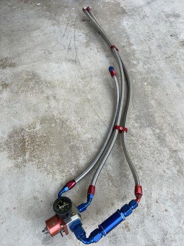 Fuel Tuck System for Honda Civic Acura AN Braided Lines Fuel Regulator Universal - Picture 1 of 7