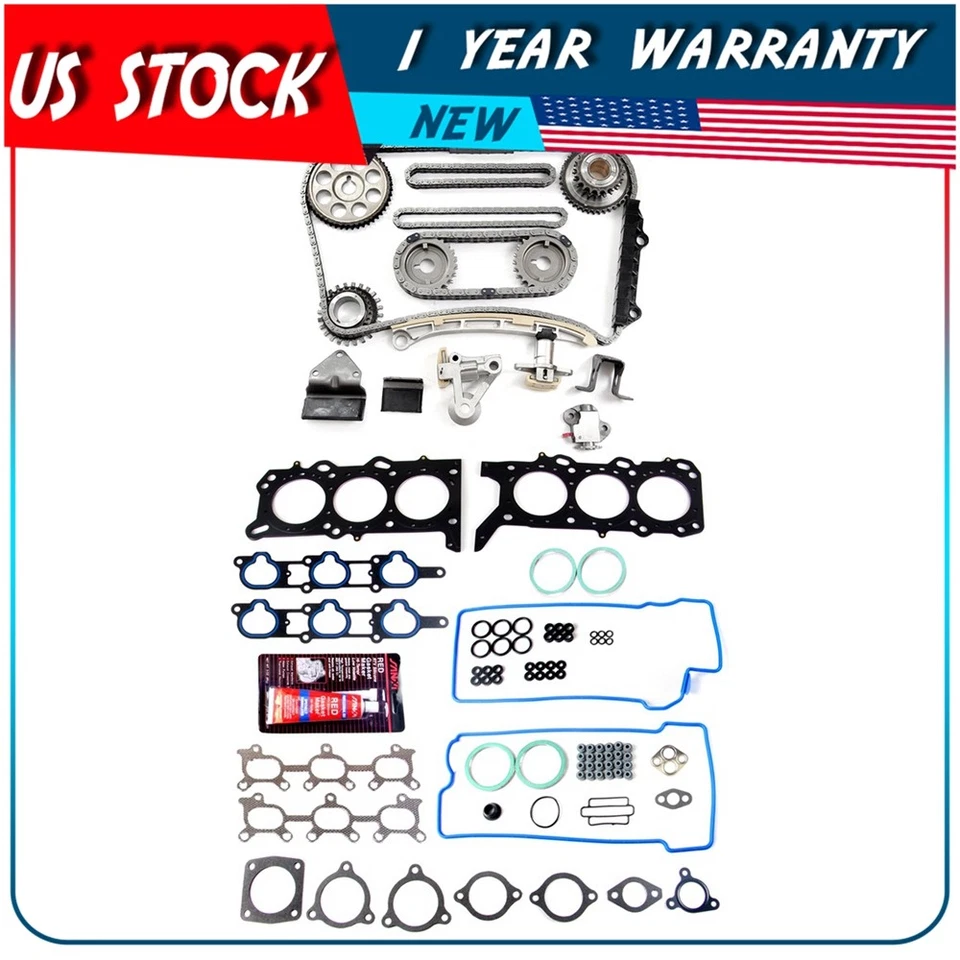 Juego de juntas de culata Kit de cadena de distribución para 02-06 Suzuki XL-7 2,7 L GAS DOHC Foto 3 de 4