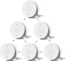 Hardwired Interconnected Smoke and Carbon Monoxide Detector Combo, 2 in 1 , 6pcs