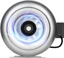 10" Inline Fan Ventilation System 862 CFM 10ft Cord Silver