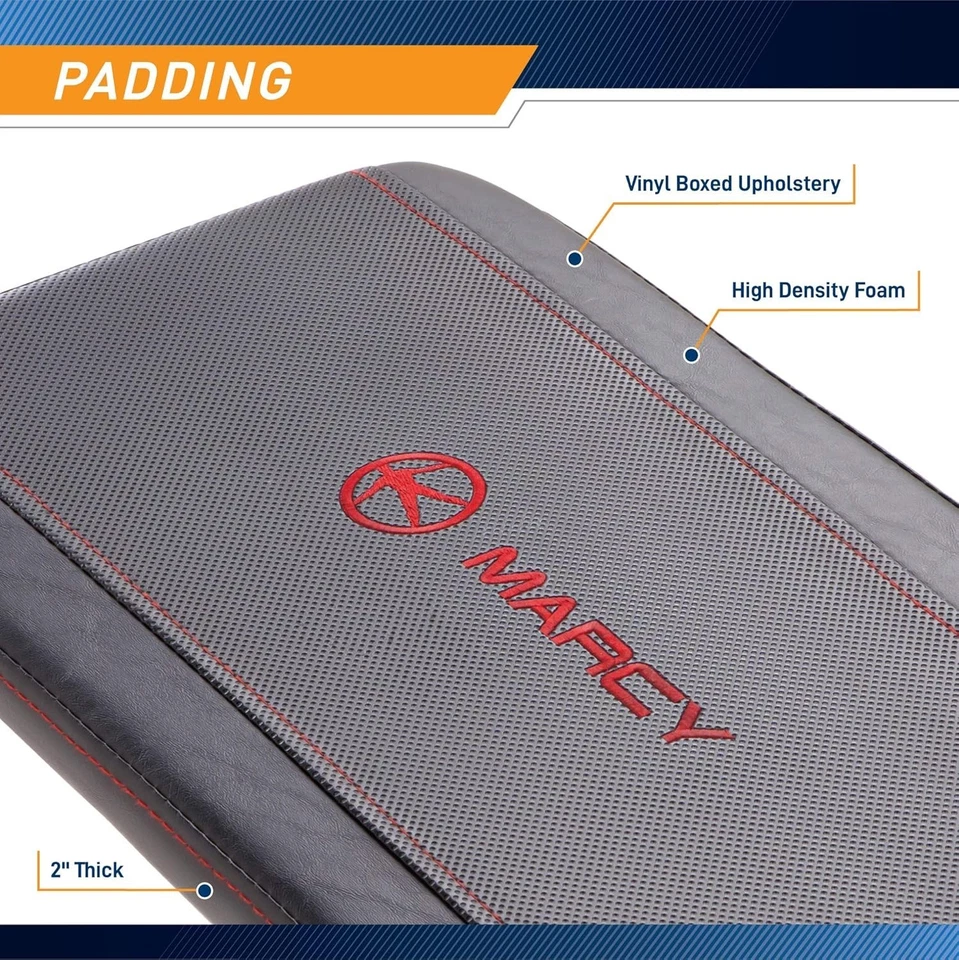 Banco de pesas utilitario plano duradero con recubrimiento en polvo para entrenamientos de cuerpo completo, negro Foto 4 de 4