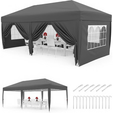 3x6m Pop Up Gazebo Heavy Duty Waterproof Garden Marquee Tent 6 Sidewalls & Bag