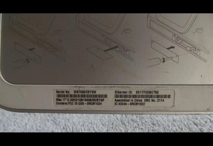 Apple A1173 17” All-in-one Mac 4.1 Core Duo1 1.86GBHz 1GB Ram No HDD - Image 4 of 4