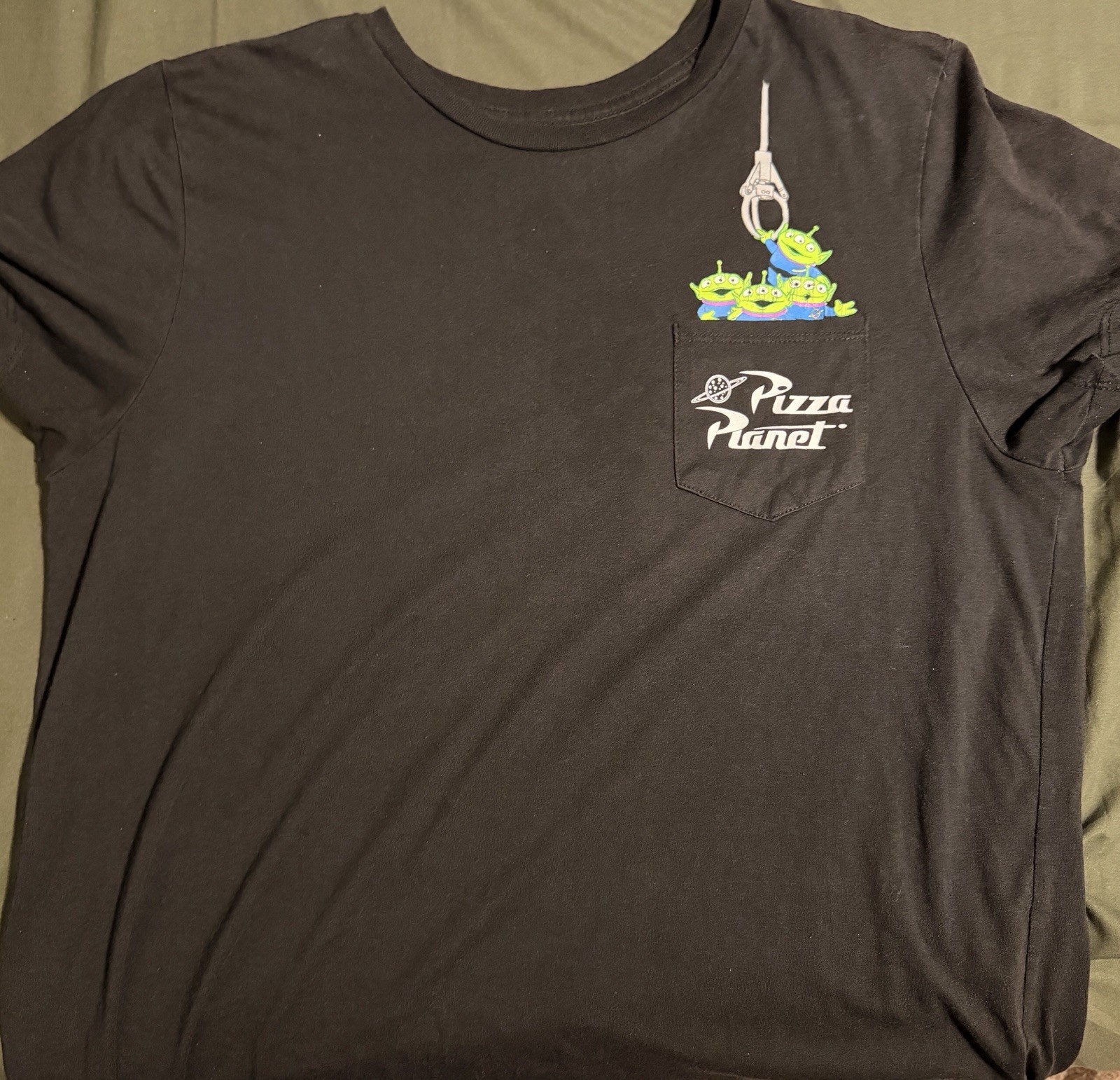 Toy Story Pizza Planet Disney Women’s Size L Black T-Shirt GUC