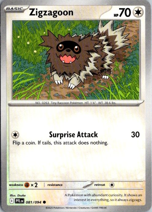 Zigzagoon Normal Common ME02: Phantasmal Flames 081/094 NM