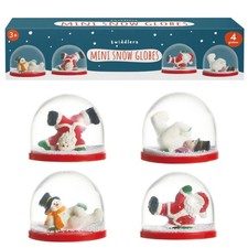 4 Mini Schneekugeln Weihnachten 6cm &ndash; 2 Weihnachtsm&auml;nner & 2 Schneem&auml;nner &ndash; K...